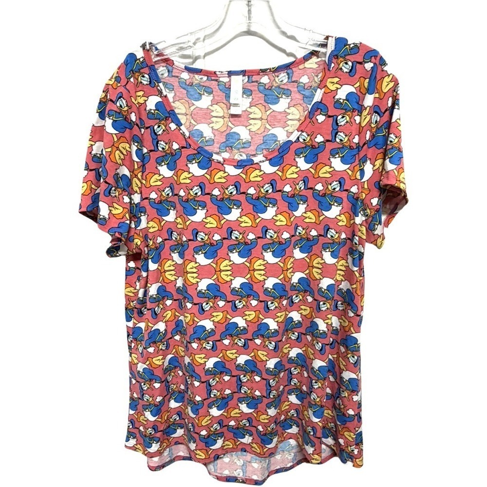 Lularoe Classic T Pink Donald Duck Disney Whimsical Fab 5 Size XL Short Sleeve